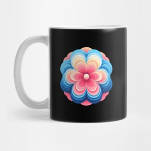 Abstract Pink Blue Flower Mug